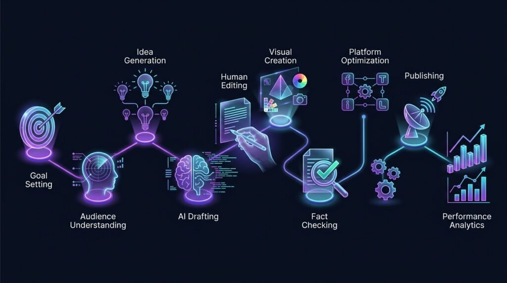 AI for social media content creation workflow