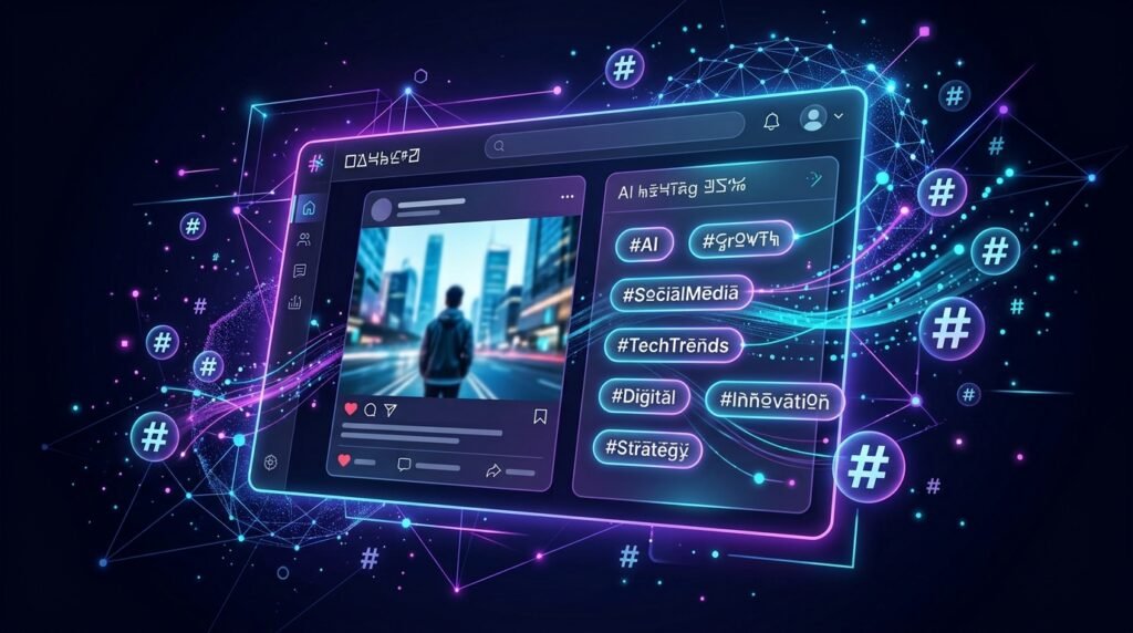AI Hashtag Generator creating social media hashtag suggestions