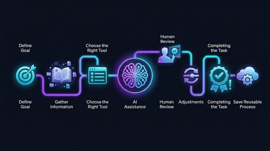 AI Productivity workflow from planning to task completion