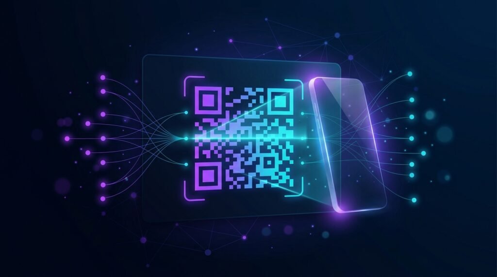 Online QR Code Generator creating a scannable QR code