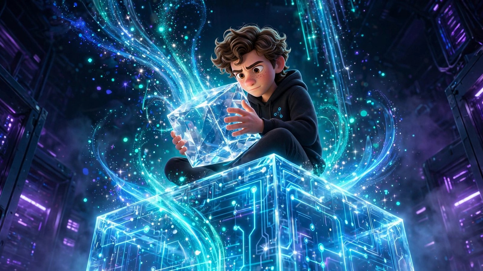 Headroom AI beginners guide: 3D mascot squeezing a glowing token cube to cut AI agent token costs