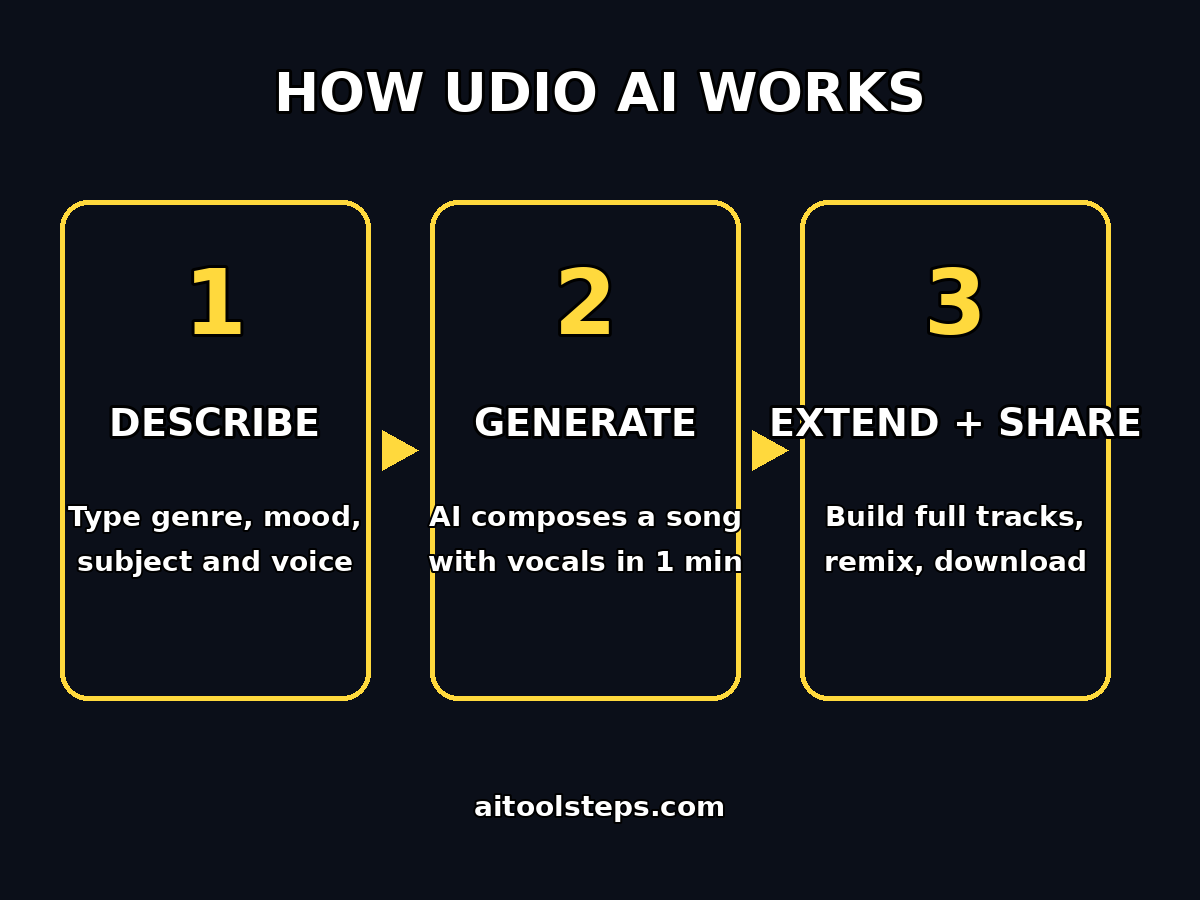 How Udio AI works: describe, generate, extend and share